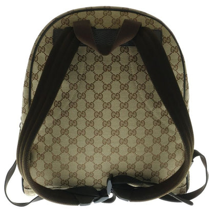Gucci GG Canvas Backpack Sac Backpack Brown And Beige Canvas 449906 Silver