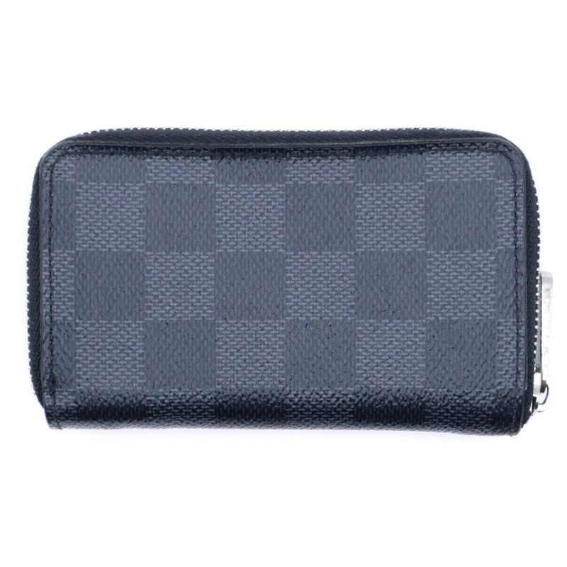 Louis Vuitton Damier Graphite Zippy Coin Case Mini Wallet Black PVC N63076