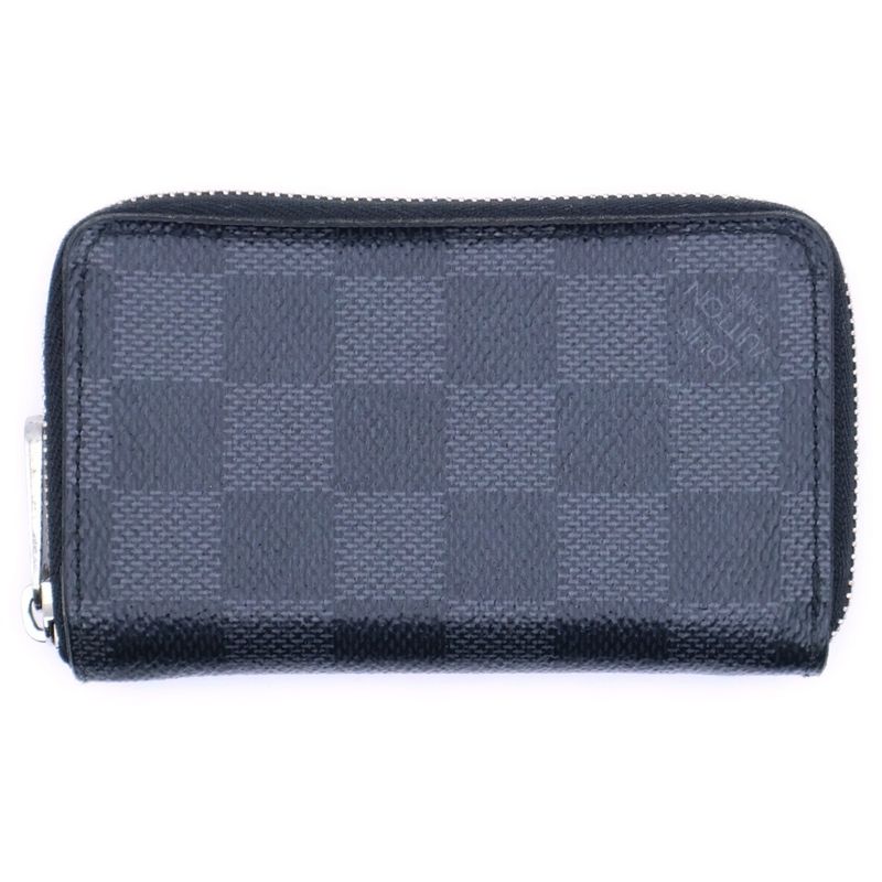Louis Vuitton Damier Graphite Zippy Coin Case Mini Wallet Black PVC N63076