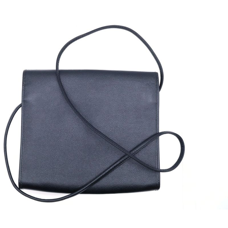 YVES Saint Laurent Shoulder Bag Shoulder Pochette Black Leather Gold Hardware