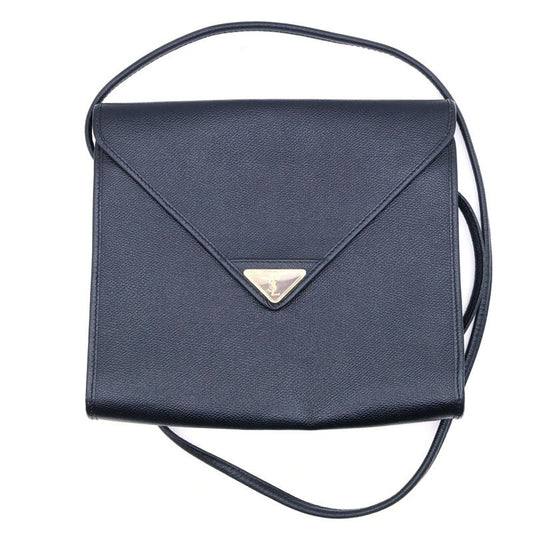 YVES Saint Laurent Shoulder Bag Shoulder Pochette Black Leather Gold Hardware