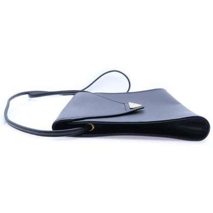 YVES Saint Laurent Shoulder Bag Shoulder Pochette Black Leather Gold Hardware