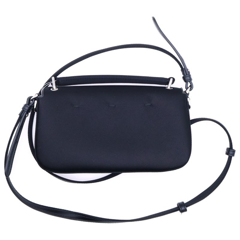 Fendi Mini Baguette Bag Mini Baguette Satin Shoulder Bag Phone Pouch Black