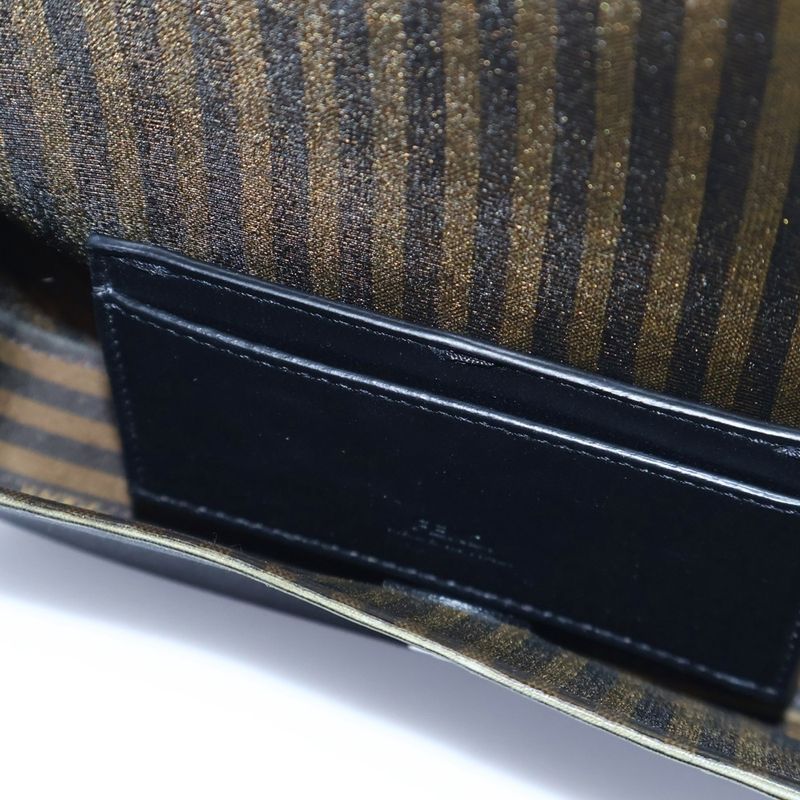 Fendi Mini Baguette Bag Mini Baguette Satin Shoulder Bag Phone Pouch Black