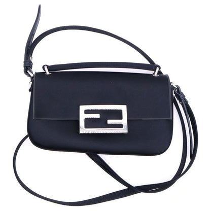Fendi Mini Baguette Bag Mini Baguette Satin Shoulder Bag Phone Pouch Black
