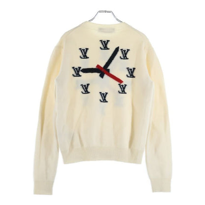 Louis Vuitton 21SS Clock Intarsia Crewneck Knit Sweater Rm211 ZLL Hkn78w White