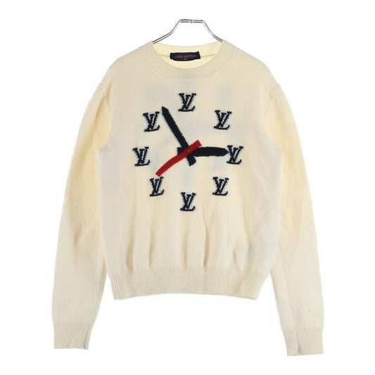 Louis Vuitton 21SS Clock Intarsia Crewneck Knit Sweater Rm211 ZLL Hkn78w White