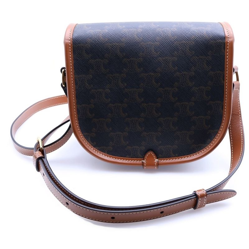 Celine Triomphe Folco Medium Bag Shoulder Bag Brown