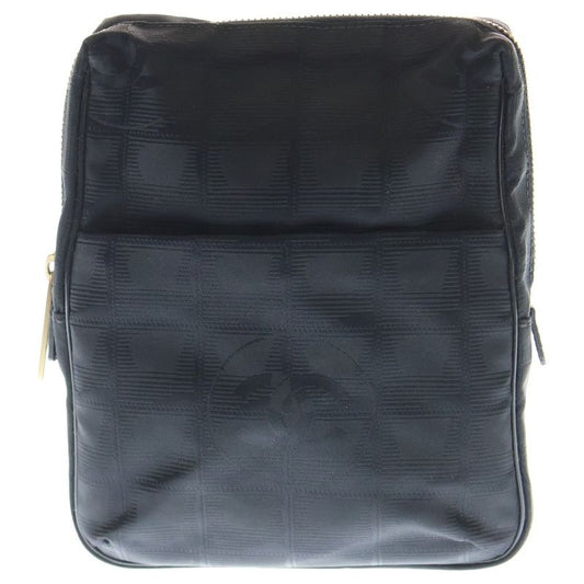 Chanel New Travel Line Shoulder Pochette Shoulder Bag Mini Bag Black Nylon