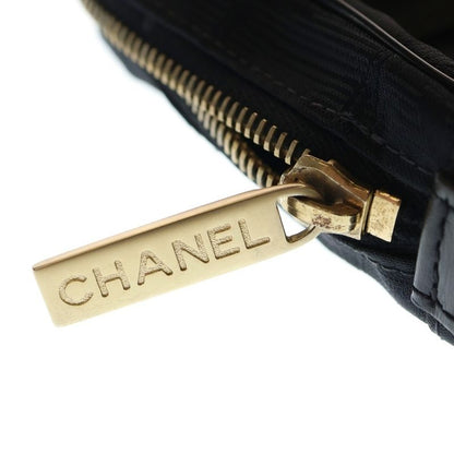 Chanel New Travel Line Shoulder Pochette Shoulder Bag Mini Bag Black Nylon