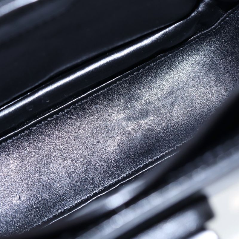 Gucci Bamboo 1947 Small Top Handle Handbag Black Leather 675797 Black Hardware