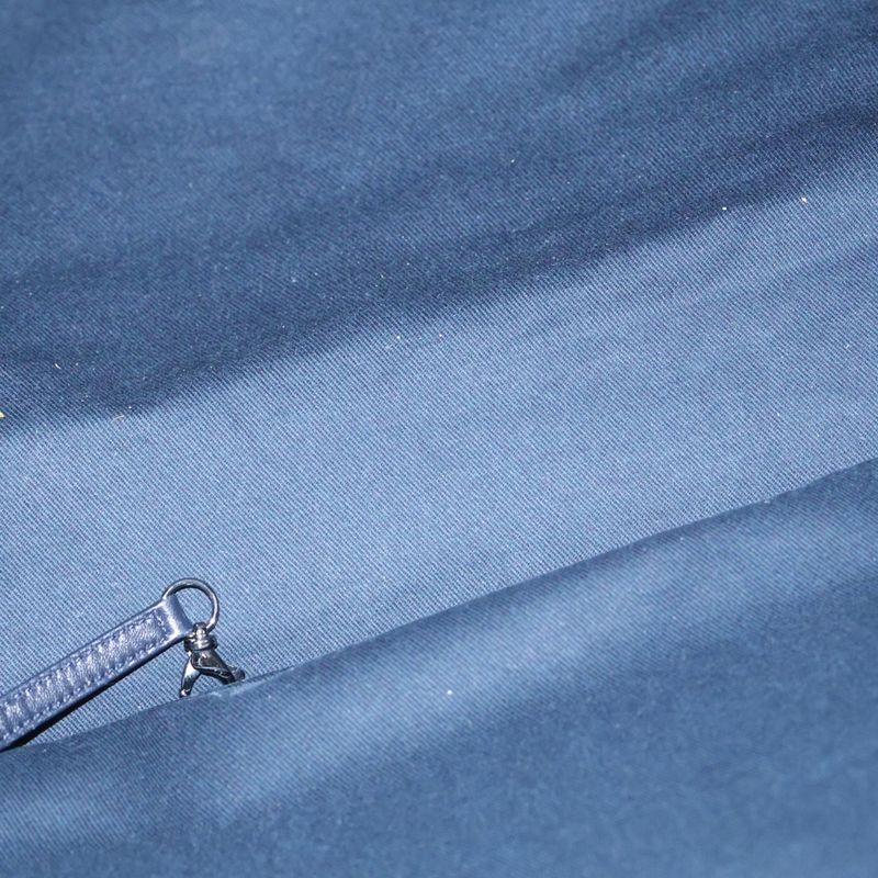 Chanel Denim 2WAY Tote Handbag Navy And Brown Canvas A92240 Silver Hardware