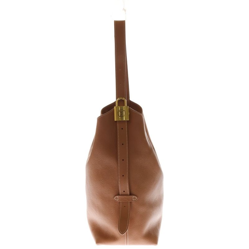 Louis Vuitton Low Key Hobo PM Handbag Tote Bag Brown Leather M25354 Gold