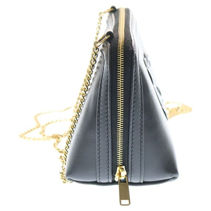 Celine Cuir Triomphe Chain Shoulder Bag Mini Bag Black Leather Gold Hardware