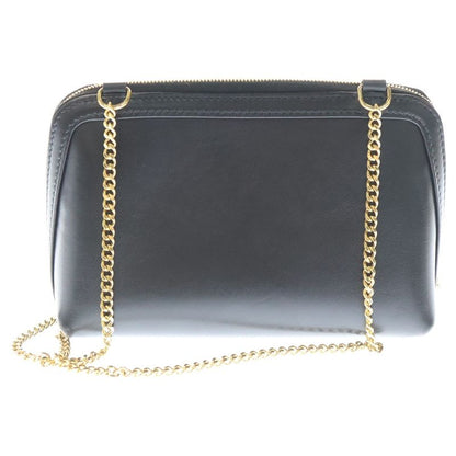 Celine Cuir Triomphe Chain Shoulder Bag Mini Bag Black Leather Gold Hardware