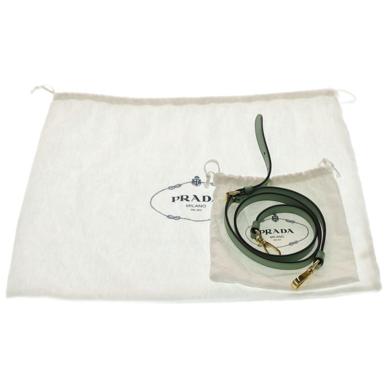 Prada Arche Small One Shoulder Bag Handbag Light Green Leather 1bc194 Gold