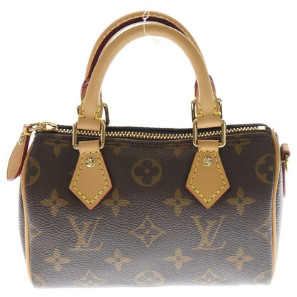 Louis Vuitton Monogram Nano Speedy 2WAY Bag Shoulder Bag Mini Bag Handbag Brown