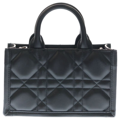 Christian Dior Book Tote Mini Micro Cannage 2WAY Bag Shoulder Bag Handbag Black