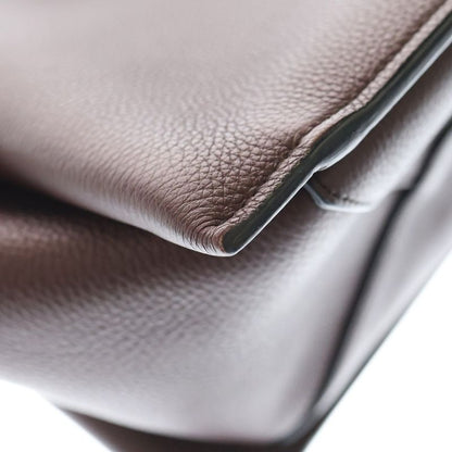 Celine Trifold Tote Handbag Wine Red Bordeaux Leather Gold Hardware