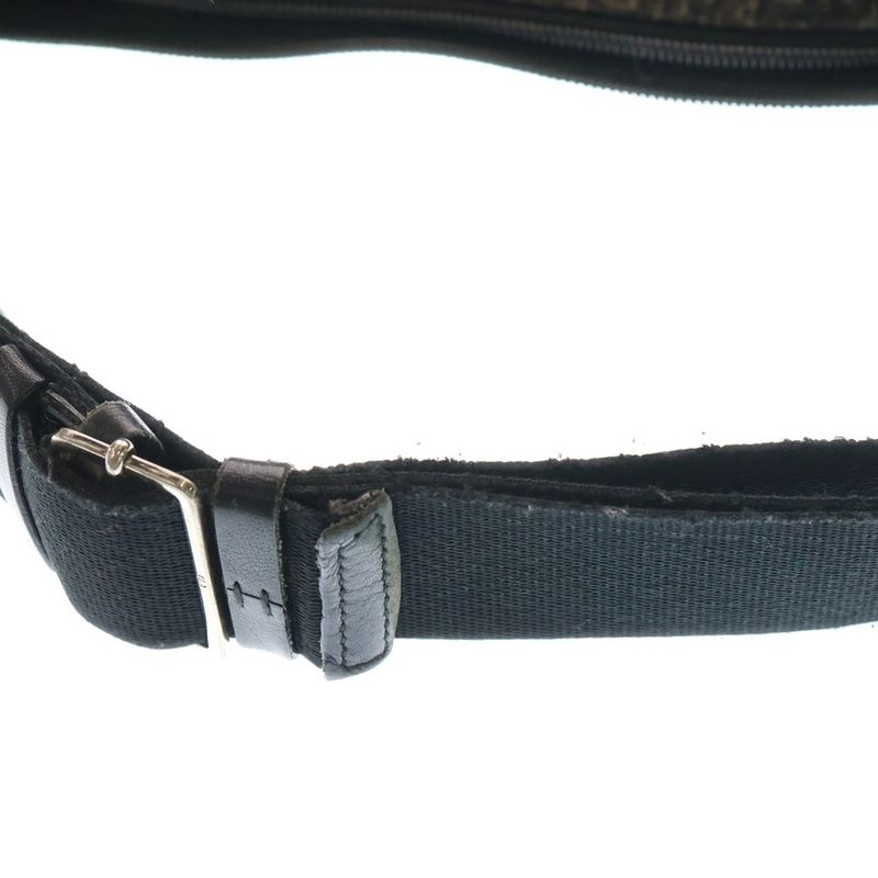 Christian Dior Trotter Shoulder Handbag One Shoulder Bag Black Leather X Canvas