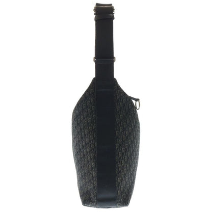 Christian Dior Trotter Shoulder Handbag One Shoulder Bag Black Leather X Canvas