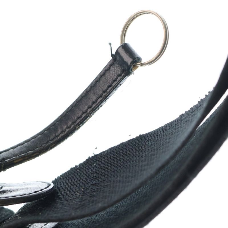 Christian Dior Trotter Shoulder Handbag One Shoulder Bag Black Leather X Canvas