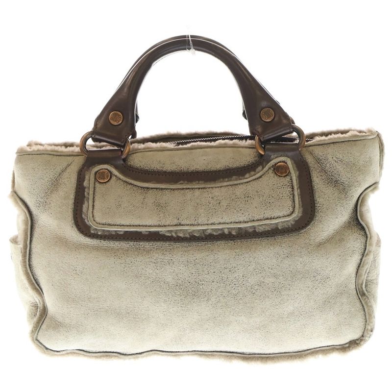 Celine Boogie Bag Handbag Brown And Beige Suede And Leather Mouton Brown