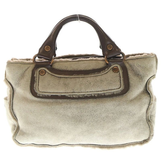 Celine Boogie Bag Handbag Brown And Beige Suede And Leather Mouton Brown