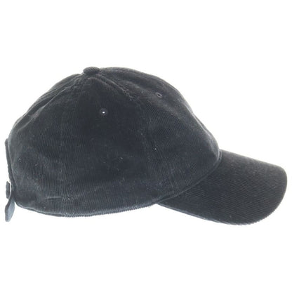 Celine Triomphe Embroidered Cordelloy Cap Black