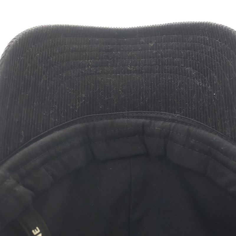 Celine Triomphe Embroidered Cordelloy Cap Black