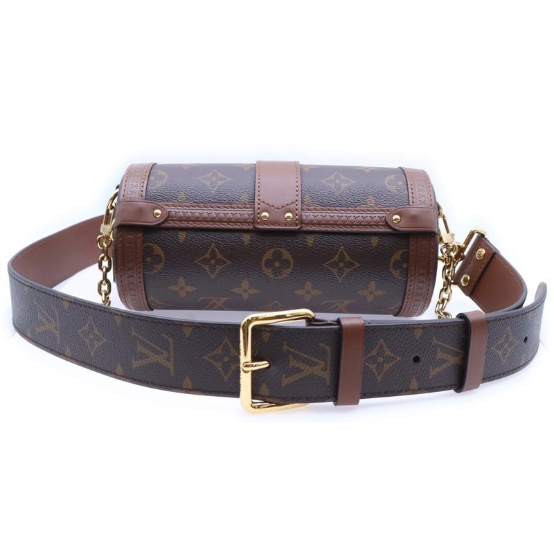 Louis Vuitton Monogram Papillon Trunk Shoulder Bag Chain Bag Mini Bag Brown