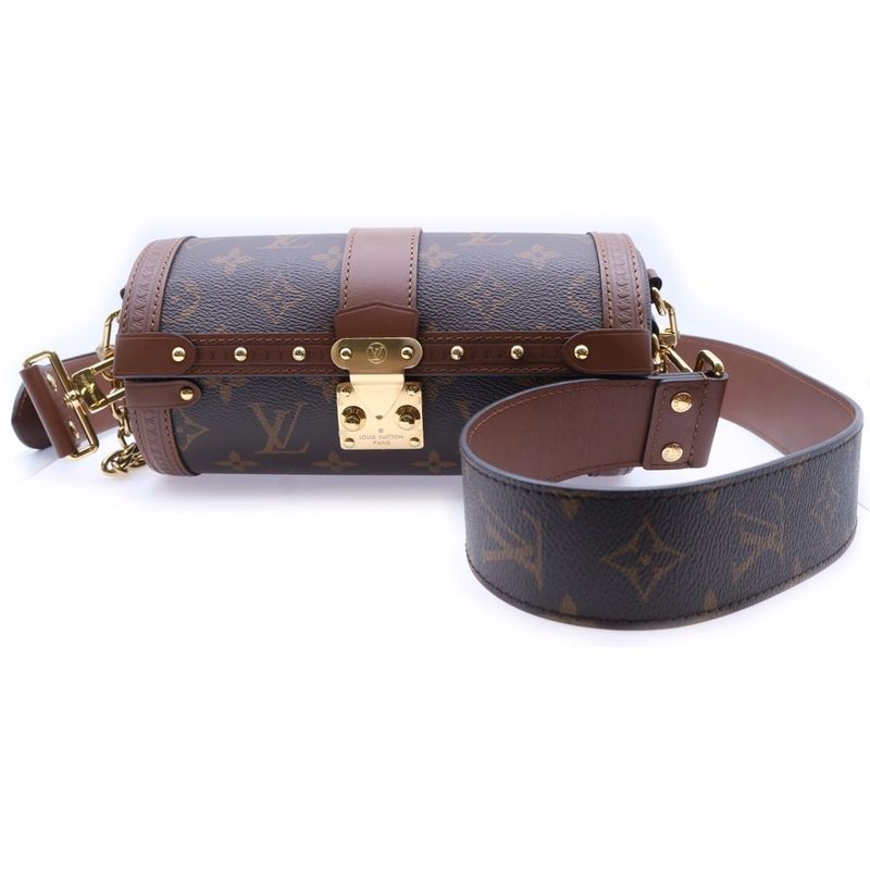 Louis Vuitton Monogram Papillon Trunk Shoulder Bag Chain Bag Mini Bag Brown