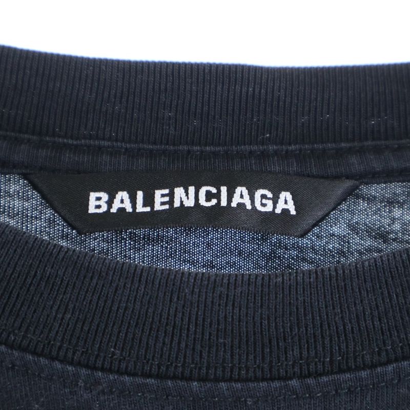 Balenciaga Front Logo Print Short-sleeved T-shirt Cut And Sewn 613968-tyk28