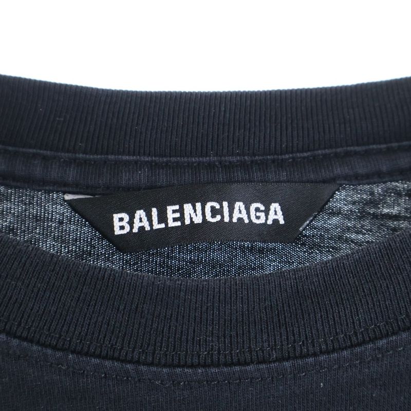 Balenciaga Front Logo Print Short-sleeved T-shirt Cut And Sewn 613968-tyk28