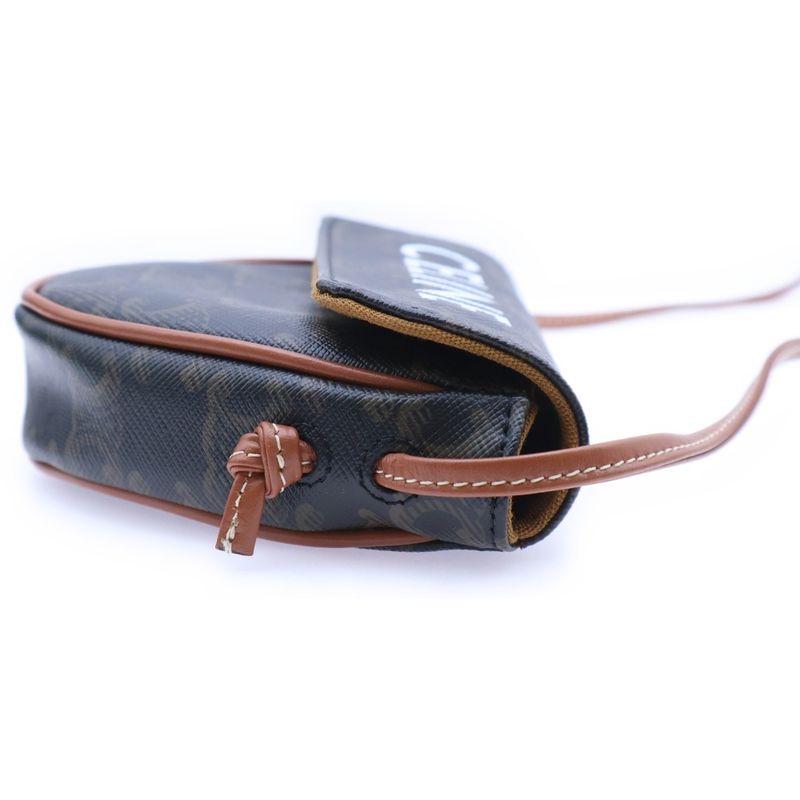 Celine Mini Triomphe Shoulder Bag Pochette Brown 10i192dm5