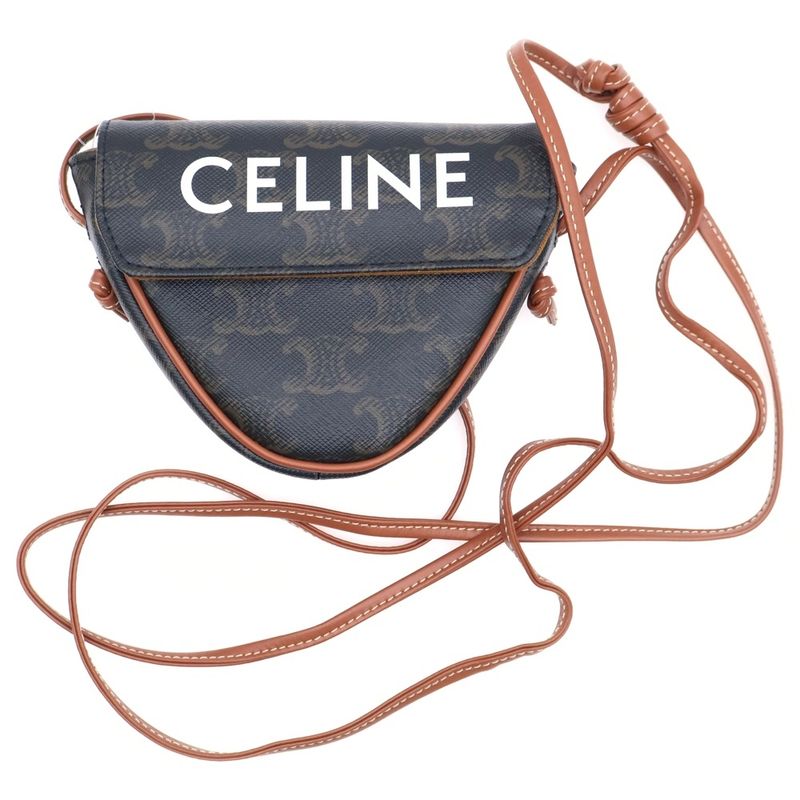 Celine Mini Triomphe Shoulder Bag Pochette Brown 10i192dm5