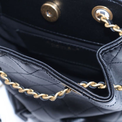 Chanel Matelasse Coco Mark Leather Chain Backpack Sac Backpack Black Women
