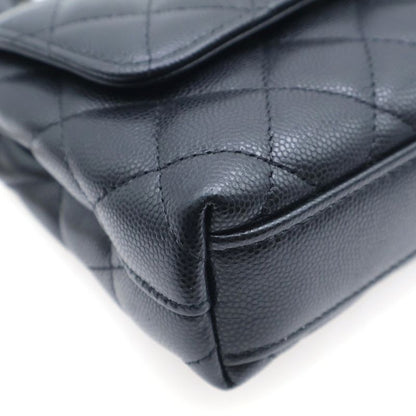 Chanel Caviar Skin Extra Mini Coco Handle 2WAY Chain Shoulder Bag Handbag Black