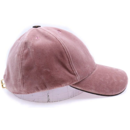 Louis Vuitton LV Touch Logo Embroidery Velour Baseball Cap Hat Pink Ladies