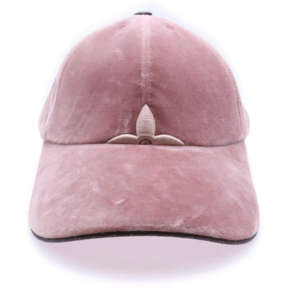 Louis Vuitton LV Touch Logo Embroidery Velour Baseball Cap Hat Pink Ladies