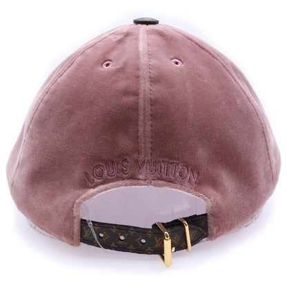 Louis Vuitton LV Touch Logo Embroidery Velour Baseball Cap Hat Pink Ladies