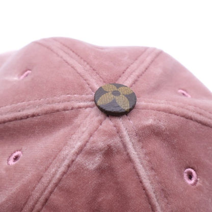 Louis Vuitton LV Touch Logo Embroidery Velour Baseball Cap Hat Pink Ladies