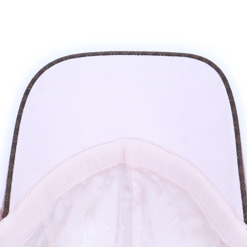 Louis Vuitton LV Touch Logo Embroidery Velour Baseball Cap Hat Pink Ladies