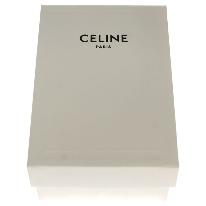 Celine Triomphe Compact Wallet Bifold Coin Case Light Gray Leather Gold Hardware