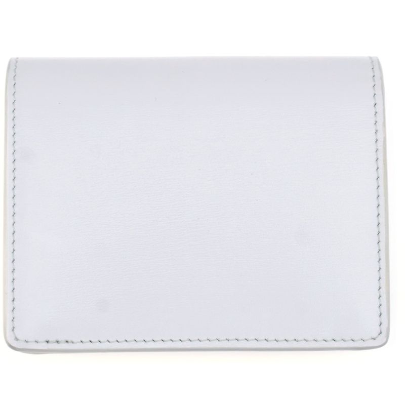 Celine Triomphe Compact Wallet Bifold Coin Case Light Gray Leather Gold Hardware