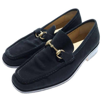 Gucci Horsebit Square Toe Suede Low Cut Sneakers Black