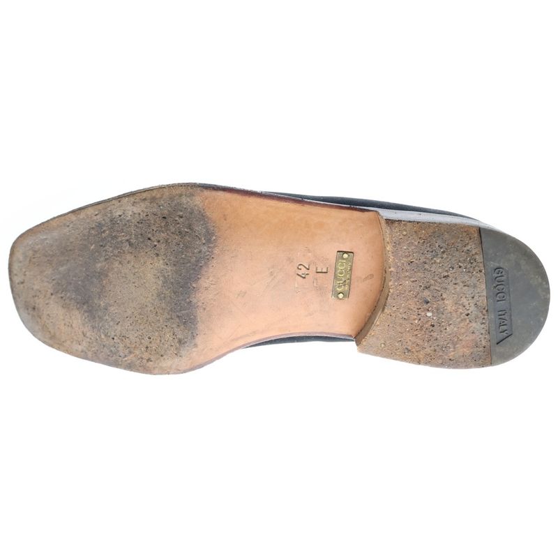 Gucci Horsebit Square Toe Suede Low Cut Sneakers Black