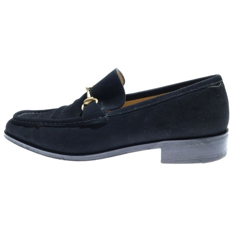 Gucci Horsebit Square Toe Suede Low Cut Sneakers Black