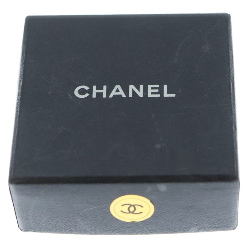 Chanel Faux Pearl Round Earrings White×gold GP