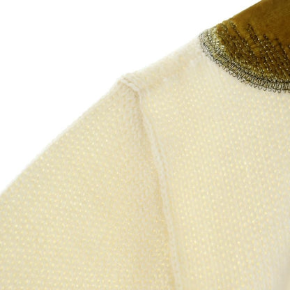 Celine 23AW Velvet Coin Knit Sweater Velvet Coin Crew Neck Knit Sweater White